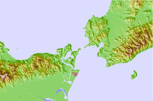Tide stations located close to Aziro (Naruto), Tokusima, Japan