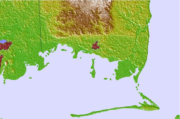 Tide stations located close to Bayou La Batre, Mississippi Sound, Alabama