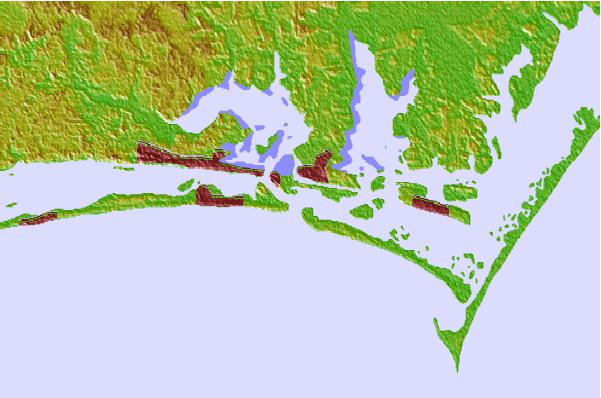 Tide stations located close to Beaufort Inlet Channel Range, North Carolina