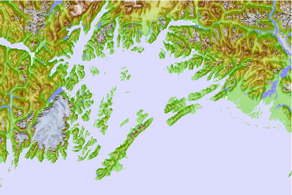 Tide stations located close to Eshamy Lagoon, Alaska