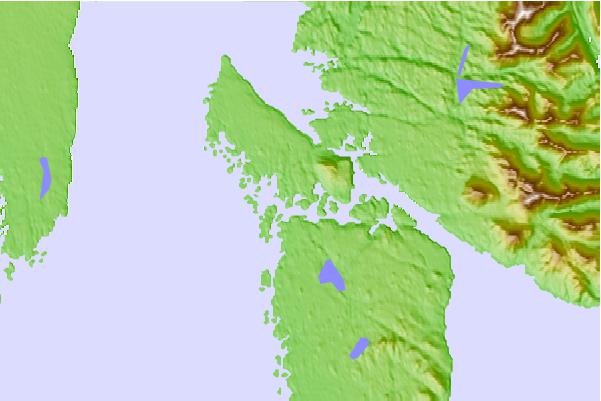 Tide stations located close to Higgins Island, British Columbia