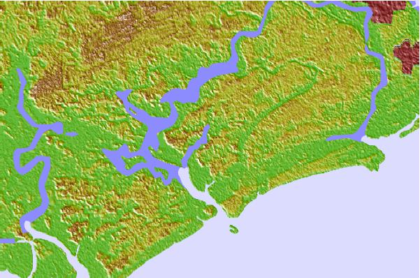 Tide stations located close to Leadenwah Creek, 3 miles above entrance, South Carolina
