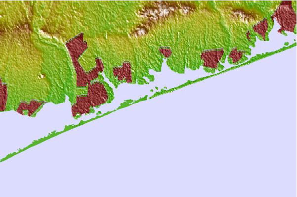 Tide stations located close to Moriches Inlet, Long Island, New York