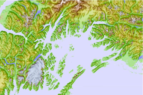 Tide stations located close to Naked Island, McPherson Passage, Alaska