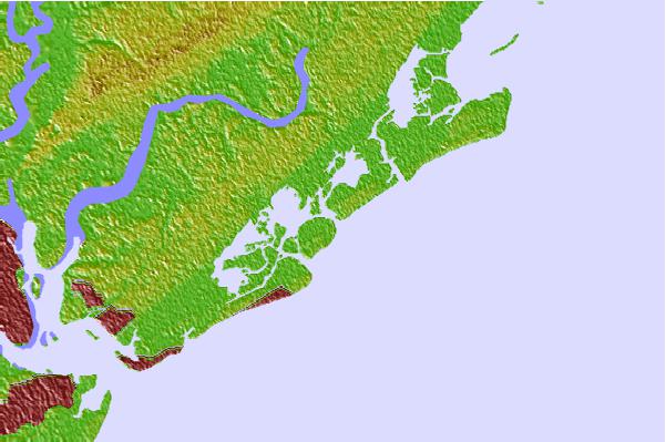 Tide stations located close to North Dewees Island, Capers Inlet, South Carolina