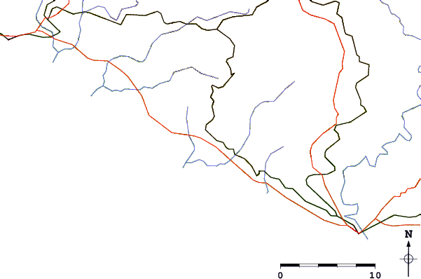 Roads and rivers around Palma di Montechiaro