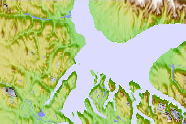 Tide stations located close to Pisiktarfik Island, Nunavut