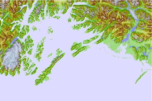 Tide stations located close to Port Etches, Hinchinbrook Island, Alaska