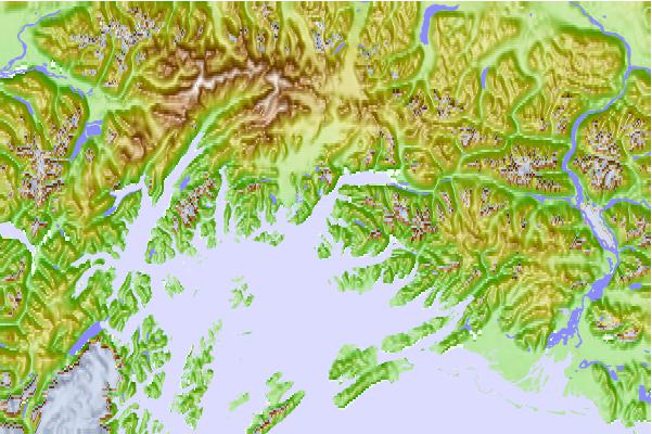 Tide stations located close to Rocky Point, Valdez Arm, Alaska