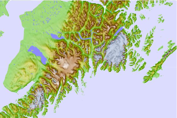 Tide stations located close to Seward, Alaska