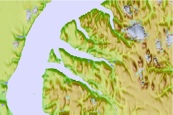 Tide stations located close to Strathcona Sound, Nunavut