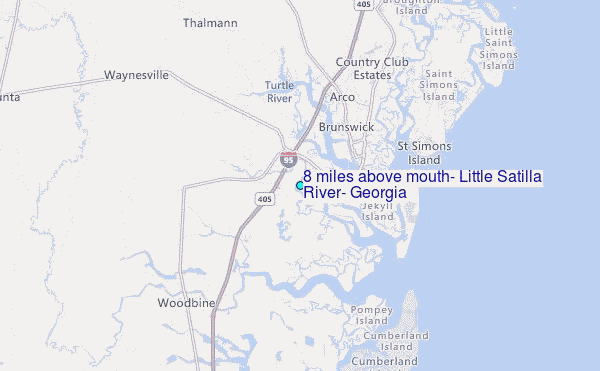 8 miles above mouth, Little Satilla River, Georgia Tide Station Location Map