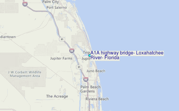 A1A highway bridge, Loxahatchee River, Florida Tide Station 