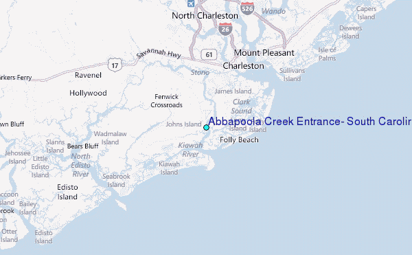 Abbapoola Creek Entrance, South Carolina Tide Station Location Map