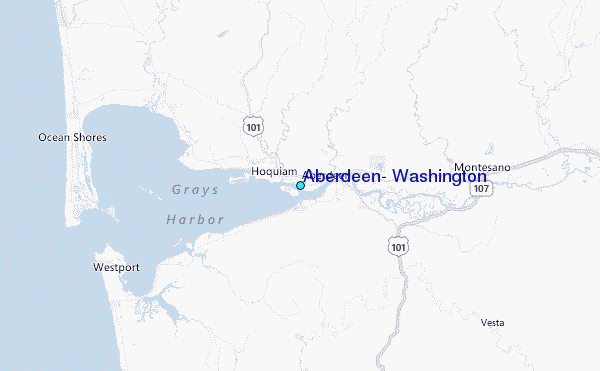 Aberdeen, Washington Tide Station Location Map