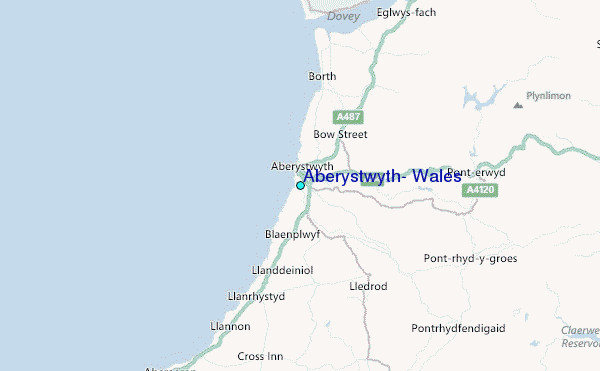 Aberystwyth, Wales Tide Station Location Map