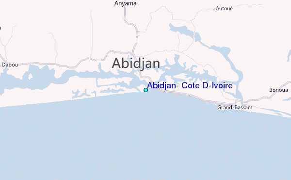 Abidjan, Cote D'Ivoire Tide Station Location Map
