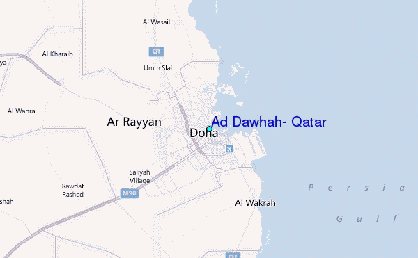 Ad Dawhah, Qatar Tide Station Location Map