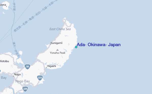Ada, Okinawa, Japan Tide Station Location Map