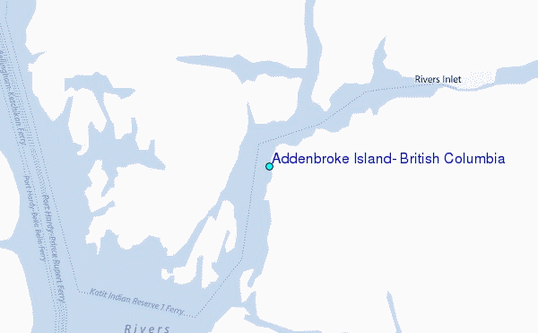 Addenbroke Island, British Columbia Tide Station Location Map