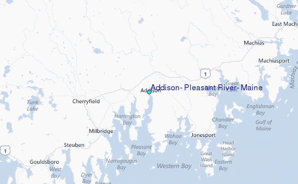 Addison, Pleasant River, Maine Tide Station Location Map
