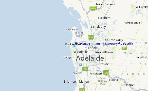 Adelaide Inner Harbour, Australia Tide Station Location Map
