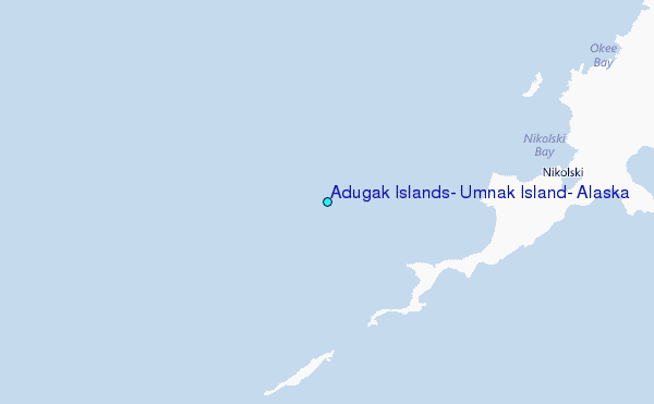 Adugak Islands, Umnak Island, Alaska Tide Station Location Map