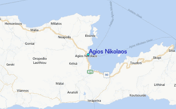 Ágios Nikólaos Tide Station Location Map