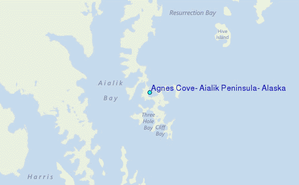 Agnes Cove, Aialik Peninsula, Alaska Tide Station Location Map