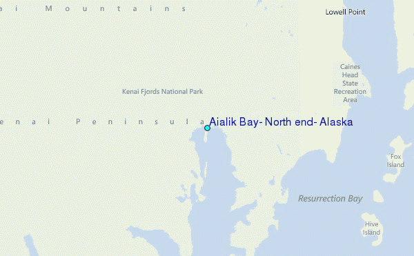 Aialik Bay, North end, Alaska Tide Station Location Map