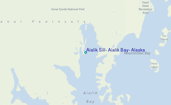 Aialik Sill, Aialik Bay, Alaska Tide Station Location Map