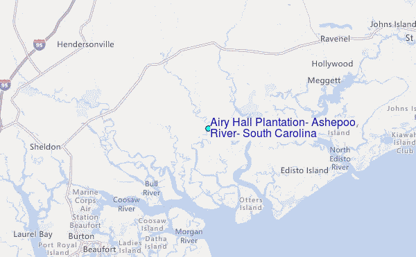 Airy Hall Plantation, Ashepoo River, South Carolina Tide Station Location Map