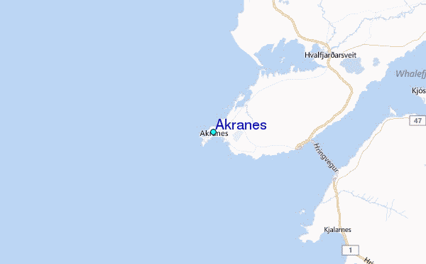 Akranes Tide Station Location Map