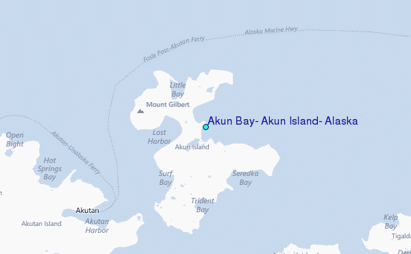 Akun Bay, Akun Island, Alaska Tide Station Location Map