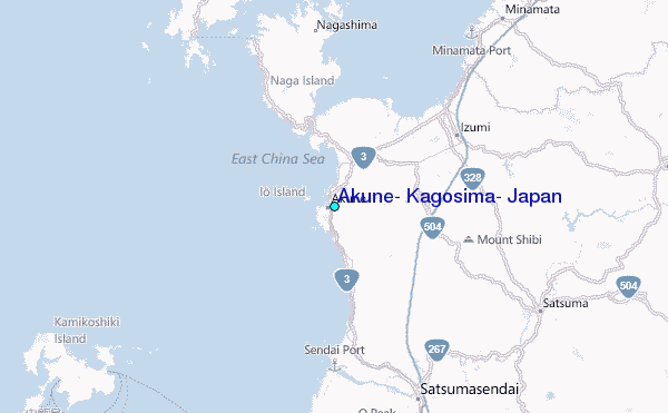 Akune, Kagosima, Japan Tide Station Location Map