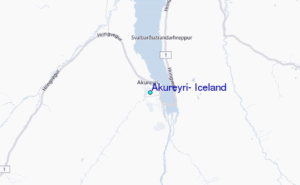 Akureyri, Iceland Tide Station Location Map