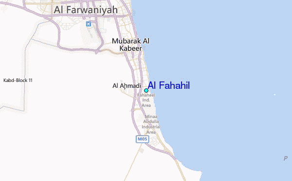 Al Fahahil Tide Station Location Map