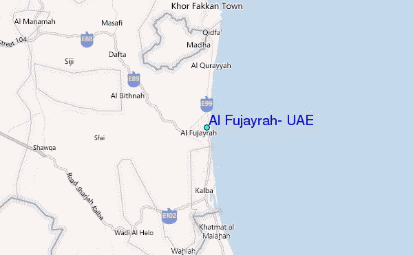 Al Fujayrah, U.A.E. Tide Station Location Map
