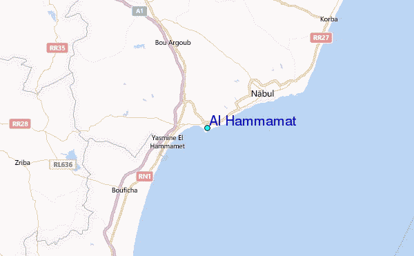 Al Hammamat Tide Station Location Map