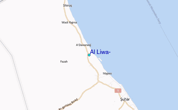 Al Liwa' Tide Station Location Map