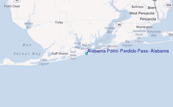 Alabama Point, Perdido Pass, Alabama Tide Station Location Map