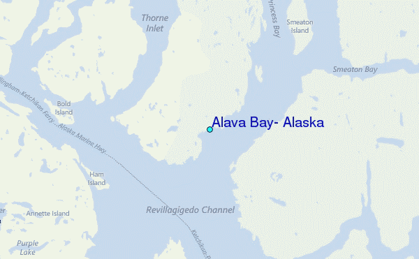 Alava Bay, Alaska Tide Station Location Map