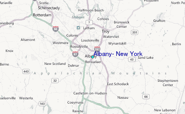 Albany, New York Tide Station Location Map