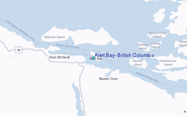 Alert Bay, British Columbia Tide Station Location Map
