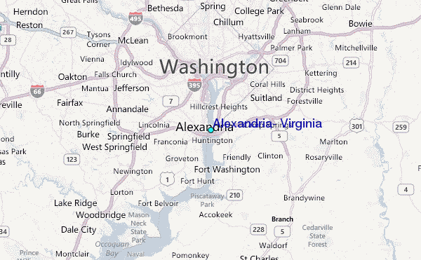 Alexandria, Virginia Tide Station Location Map
