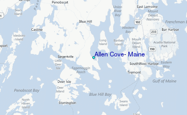 Allen Cove, Maine Tide Station Location Map