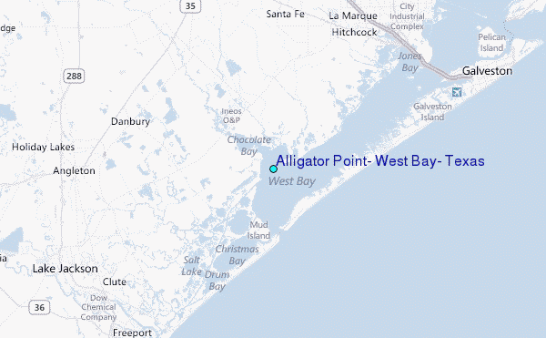 Alligator Point, West Bay, Texas Tide Station Location Map