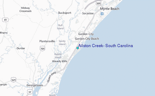 Allston Creek, South Carolina Tide Station Location Map
