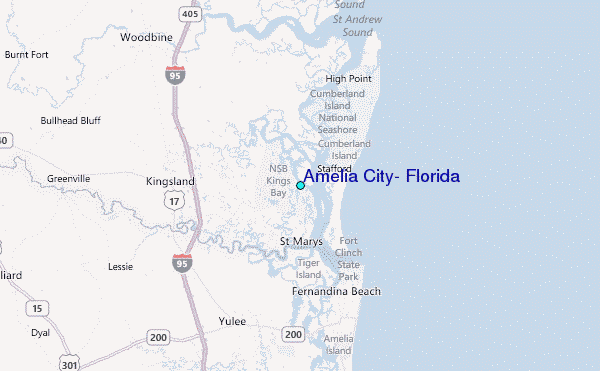 Amelia City, Florida Tide Station Location Map