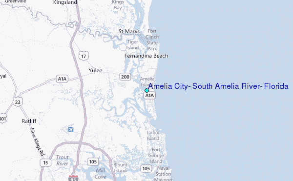 Amelia City, South Amelia River, Florida Tide Station Location Map